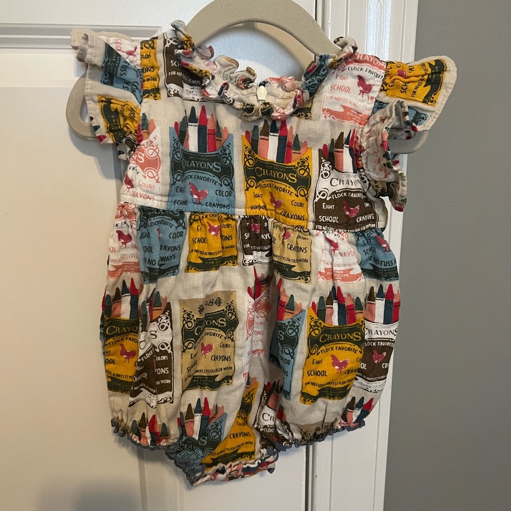 Pink Chicken Baby Jennifer Bubble - Multi Crayons, Sz. 12-18M